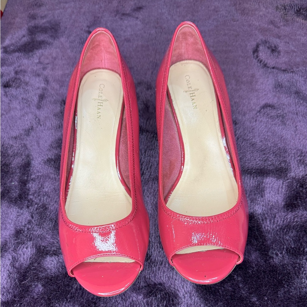 Cole Haan Nike Air Wedges Hot pink Patent 9